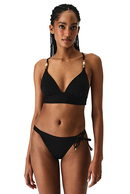 Siyah Montana Push Up Destekli Bralet Bikini Üstü - 5