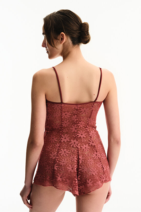 Burgundy Teddy Bodysuit - 2