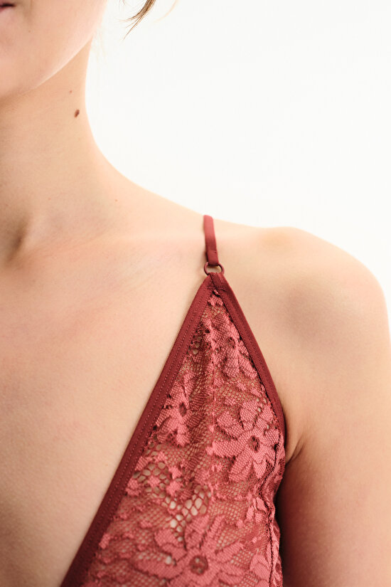 Burgundy Teddy Bodysuit - 4