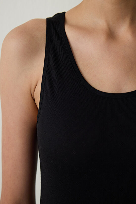 Siyah Kalın Askılı Atlet - 4