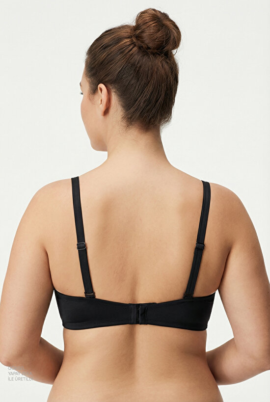 Siyah Lotus Straplez Bikini Üstü - 5