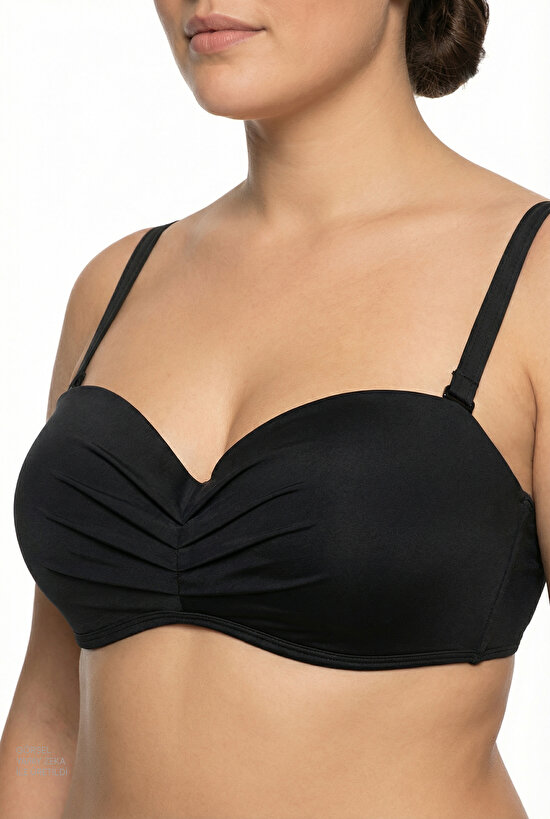 Siyah Lotus Straplez Bikini Üstü - 6