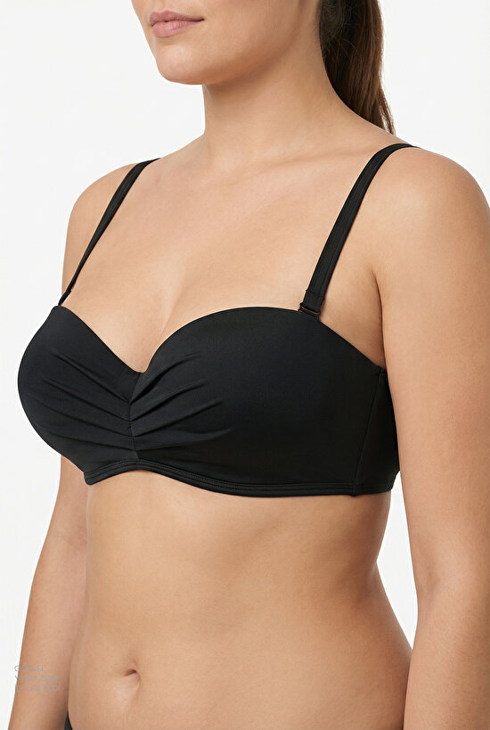 Siyah Lotus Straplez Bikini Üstü - 7