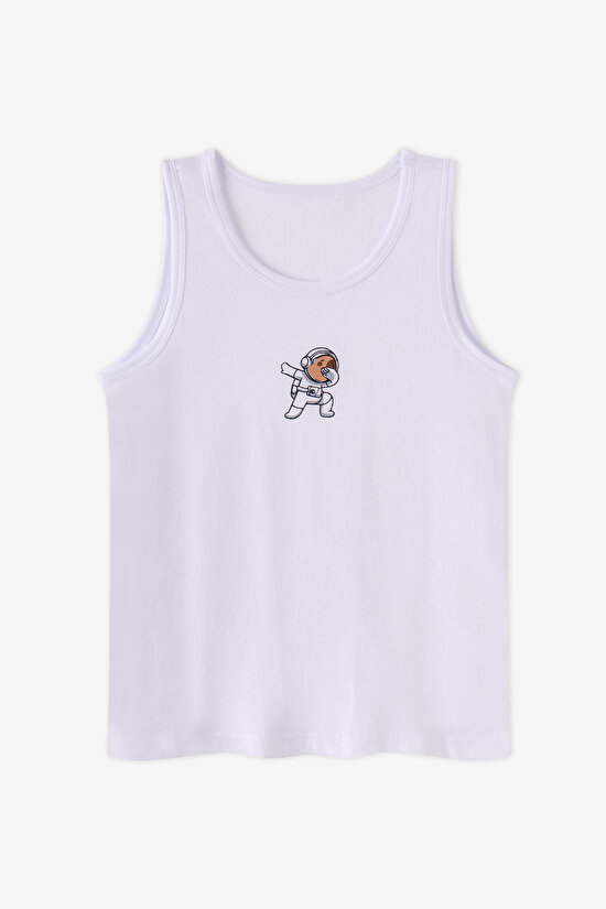 Boys' Capybaras Space Animal Patterned 2-Pack Vest - 3