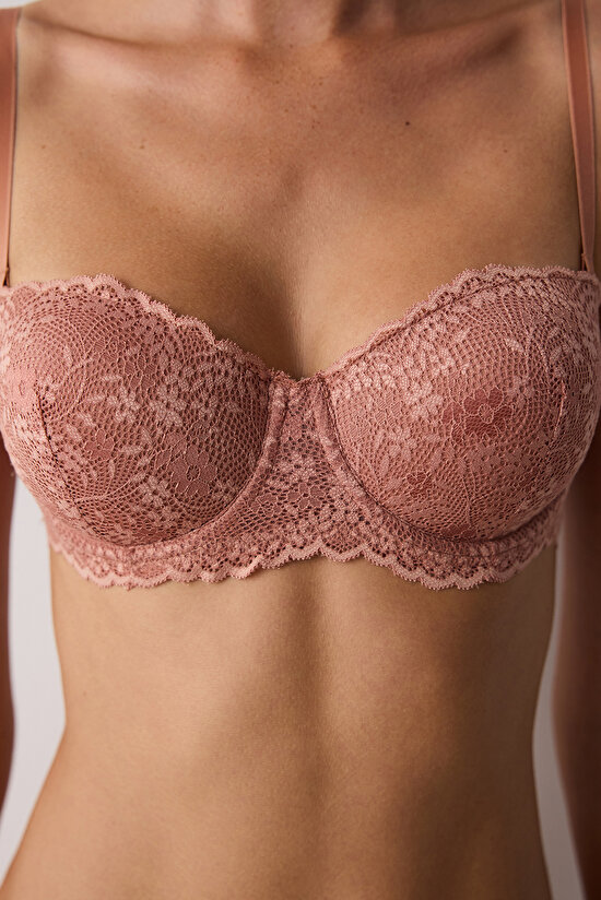 Bloom Lace Dantel Açık Kahverengi Sütyen - 4