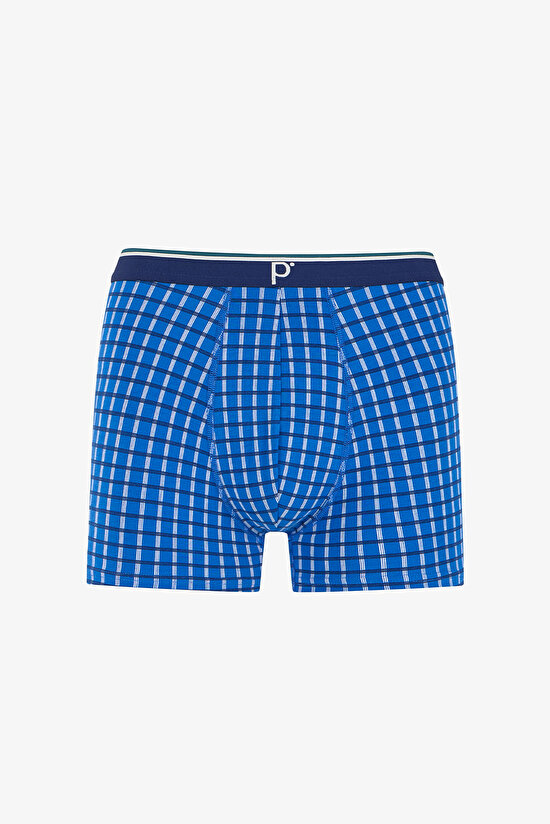 Man Multicolor Blue Check Multi Boxer - 4