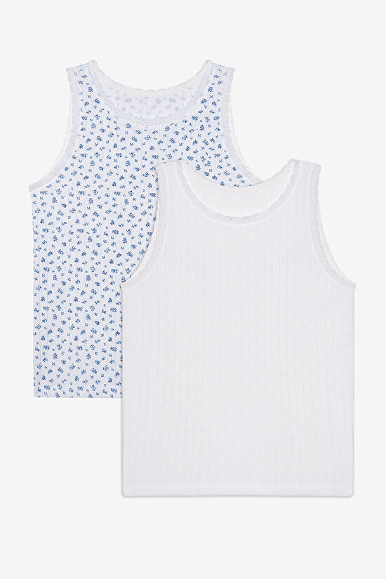 Kız Çocuk Flowers Point Termal 2li Çok Renkli Atlet - 1