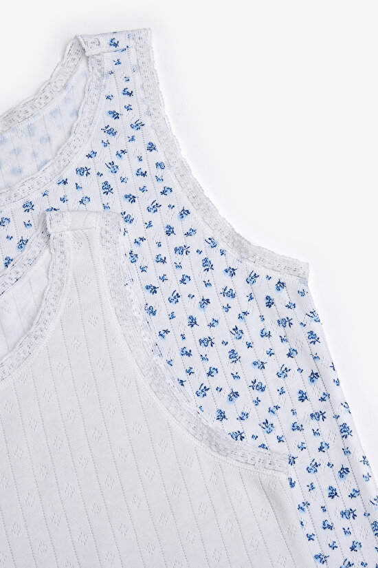 Kız Çocuk Flowers Point Termal 2li Çok Renkli Atlet - 4