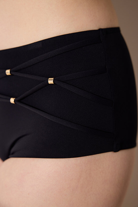 Danny High Waist Black Bikini Bottom - 3