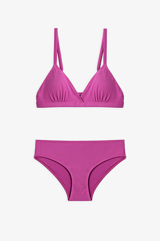 Pembe Genç Kız Erika Üçgen Bikini Takımı - 1