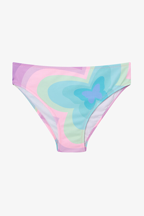 Girls Rainbow Butterfly Halter Multi Colour Bikini Set - 3