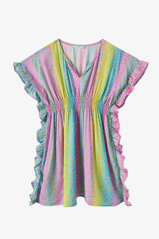 Girls' Energy Leopard Patterned Pom-Pom Kaftan - 1