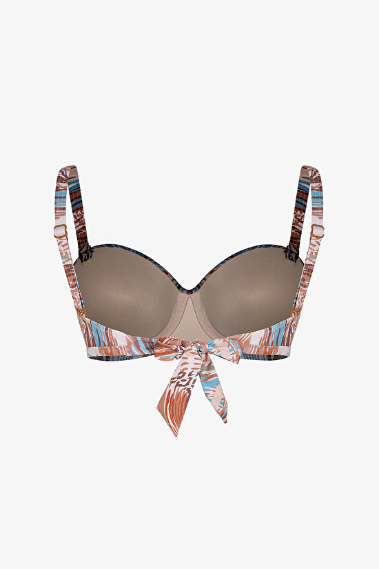 Renkli Janet Lotus Straplez Bikini Üstü - 6