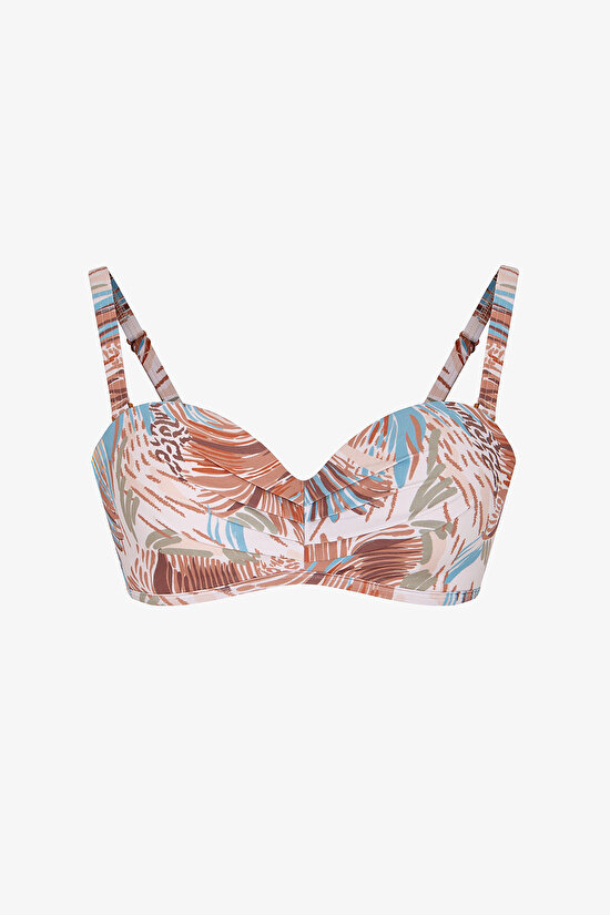 Multicolor Janet Lotus Strapless Bikini Top - 7