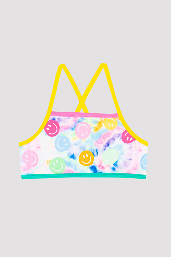 Girls Smiley Colorful Halter Bikini Set - 2
