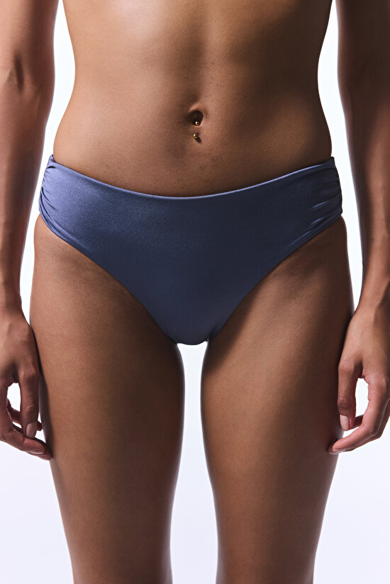 Gri Seashell Büzgülü Bikini Altı - Gamze Erçel Koleksiyonu - 1