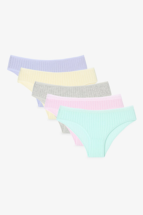 Renkli Bouquet 5'li Pointel Slip Külot - 1