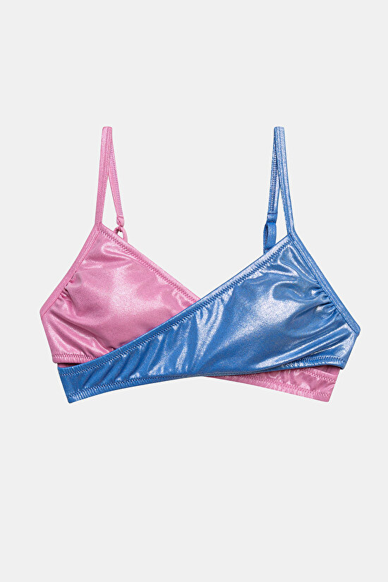 Teen Shiny Wrapy Multi Colour Triangle Bikini Set - 2