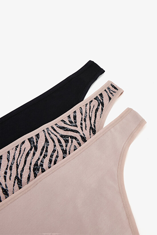 Renkli ZeSütyen Dance 3'lü Tanga Külot - 8