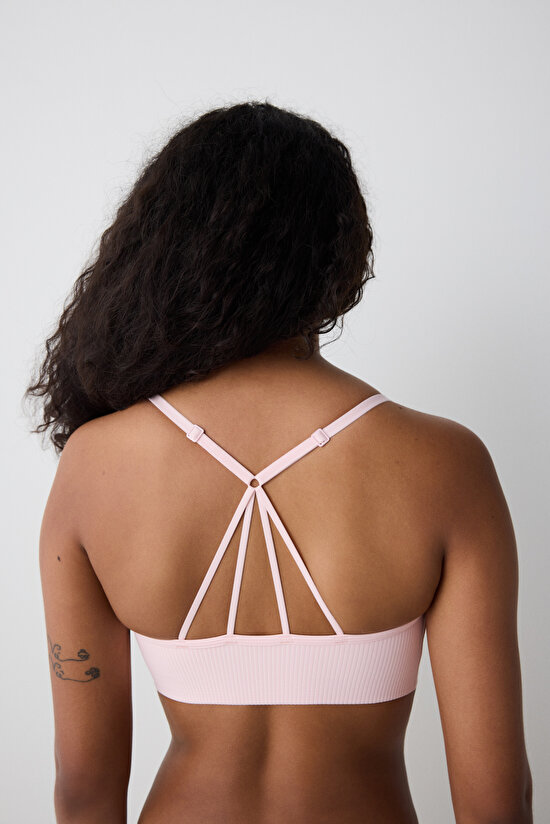 Ribbed Micro Bonding Pembe Üst - 4