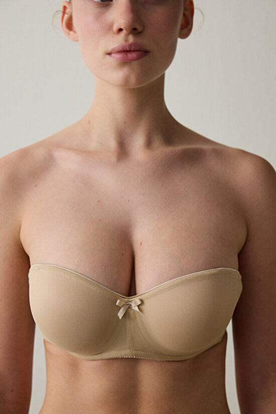 Beige Lotus Padded Bra - 3