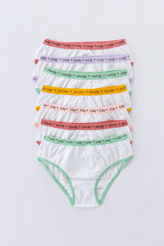 Beyaz Kız Çocuk Days 7Li Slip Külot - 1