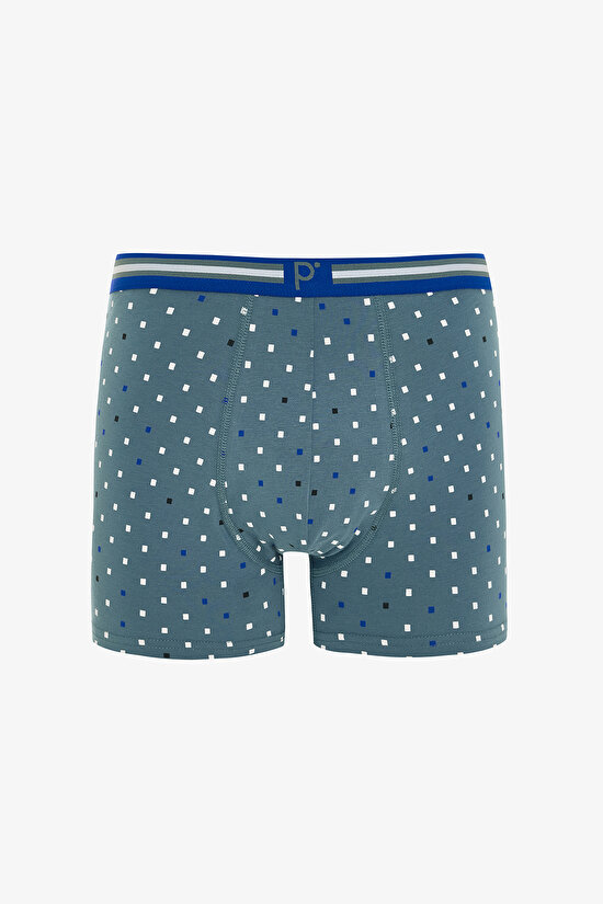 Pointed Blue 3lü Çok Renkli Boxer Külot - 3