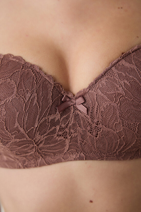Lotus Lace Brown Bra - 3