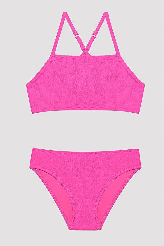 Teen Pinky Halter Bikini Set - 1