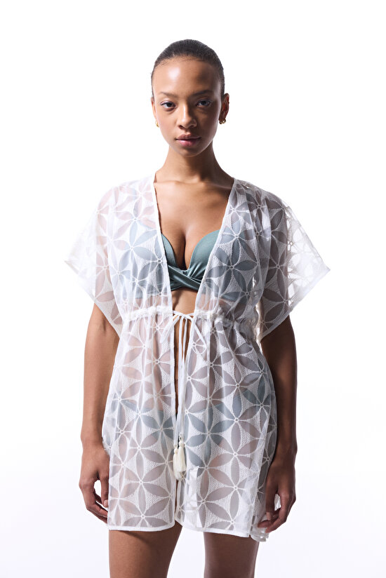 Gardenya West Brode Çiçekli Püskül Detaylı Kaftan - 1