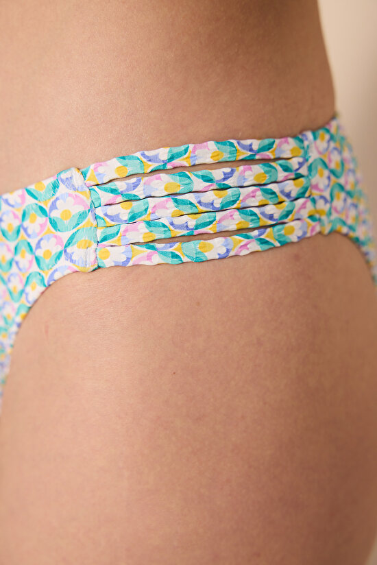 Bloom Chic Textured Multi Colour Bikini Top - 3