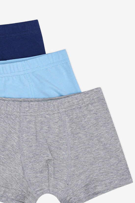 Erkek Çocuk Blue Solid 3lü Çok Renkli Boxer Erkek Çocuk Blue Solid 3lü Çok Renkli Boxer - 5