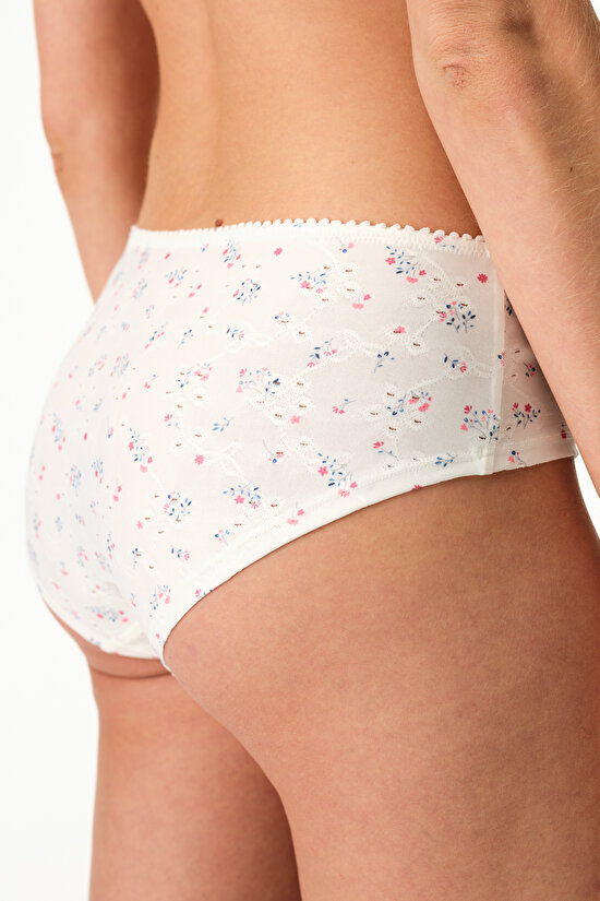 Off White Eyelet Boyshort Boxer - 2