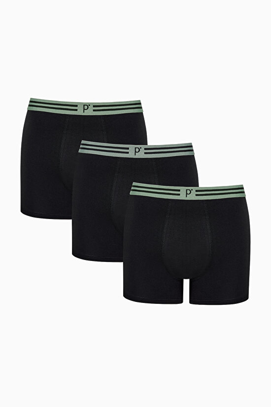 Erkek Pamuklu Black Line 3lü Çok Renkli  Boxer - 3