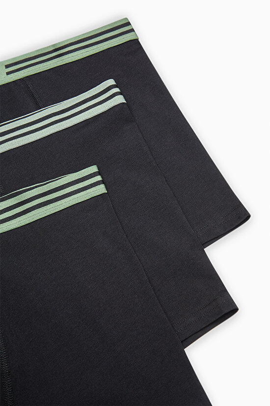 Erkek Pamuklu Black Line 3lü Çok Renkli  Boxer - 6