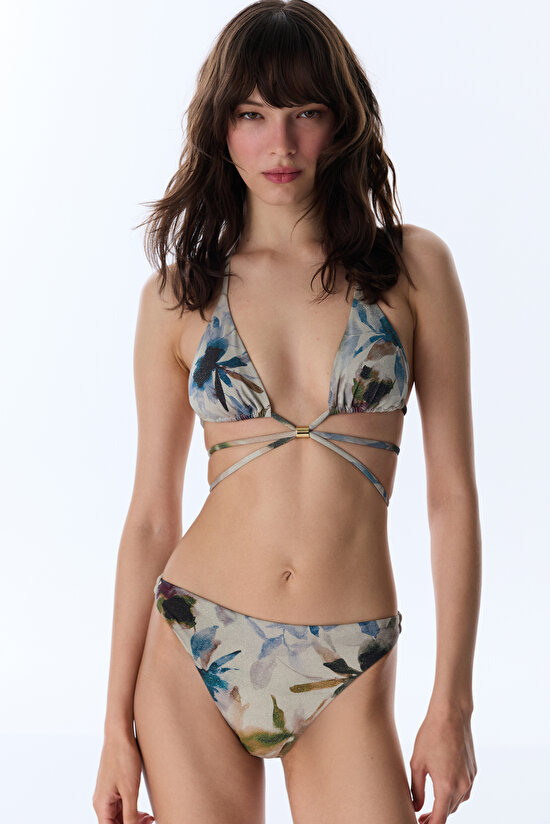 Renkli Zoe Minimal Üçgen Bikini Üstü - 4