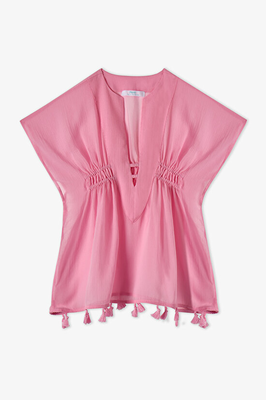 Pembe Kız Çocuk Pink Basic Kaftan - 1