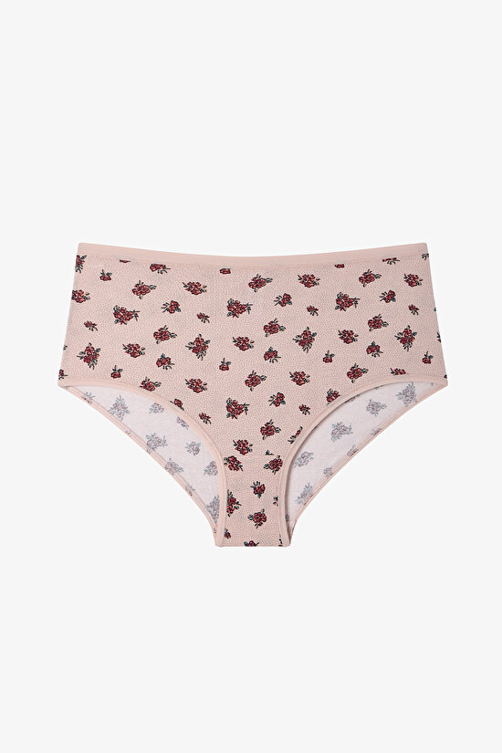 Renkli Etherea 3'lü Pamuklu Yüksek Bel Slip Külot - 3