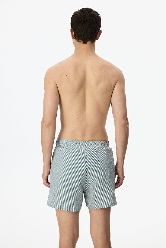 Man Petrol Green Retro Tissue Shorts - 3