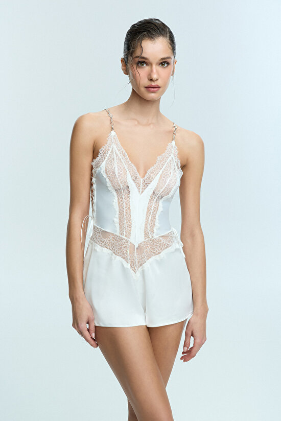 Off White Candy Teddy Bodysuit - 1