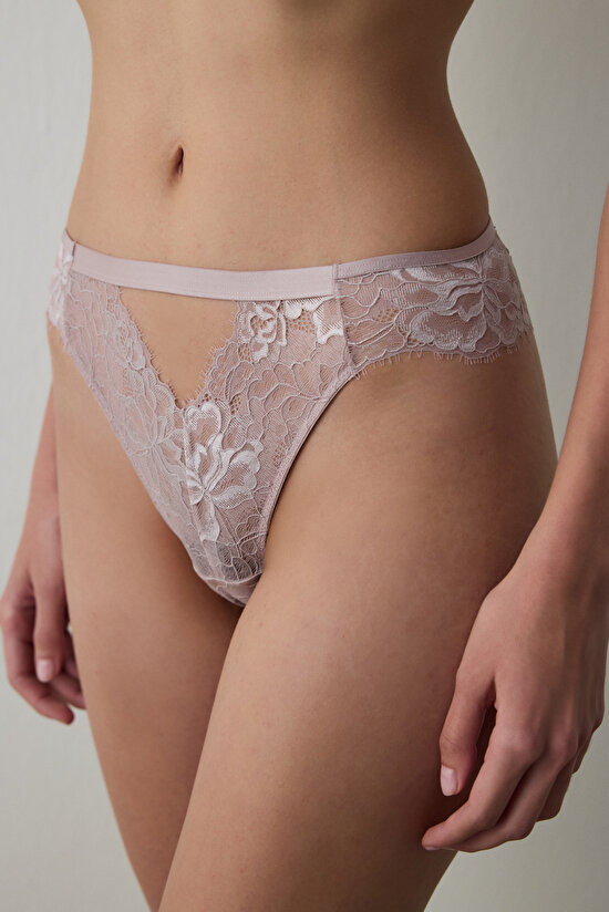 Bej Lace Brazilian Külot - 1