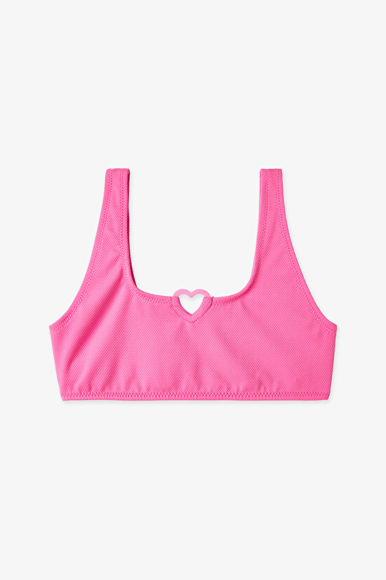 Light Pink Girls Daisy Halter Bikini Set - 2