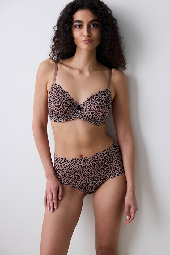 Leopard Curvy Light Brown Bra - 1