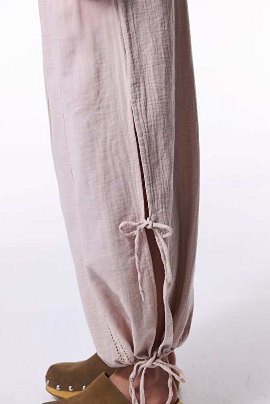 Taş Rengi Kio Müslin Oversize Uzun Pantolon Taş Rengi Kio Müslin Oversize Uzun Pantolon - 3