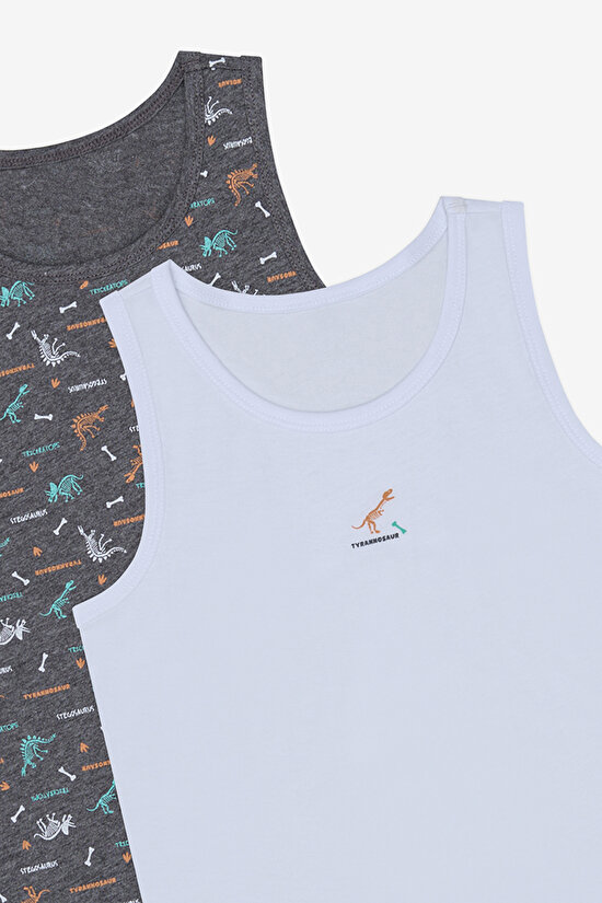 Boys Big Dino 2in1 Multi Colour Vest - 4