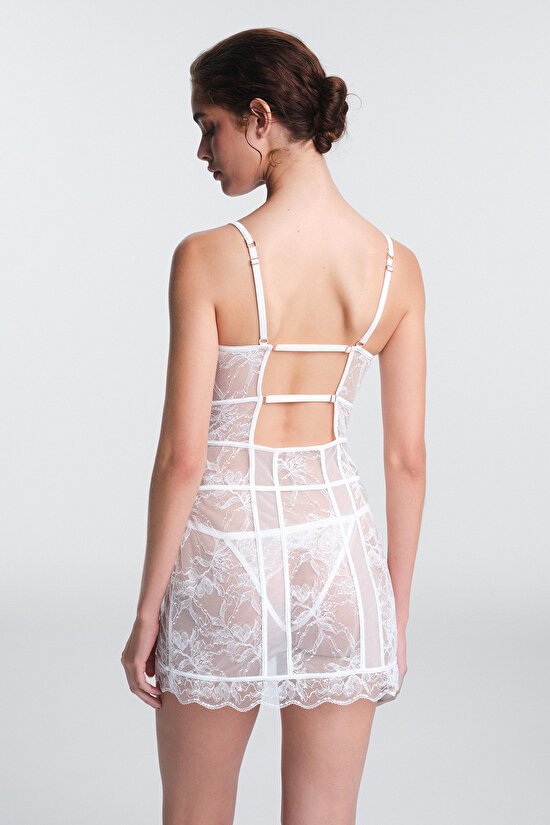 Off White Scarlett Lace Non-wired Babydoll Off White Scarlett Lace Non-wired Babydoll - 5