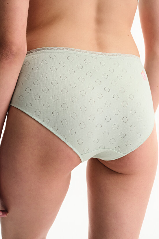 Light Green Pointelle Hipster - 2