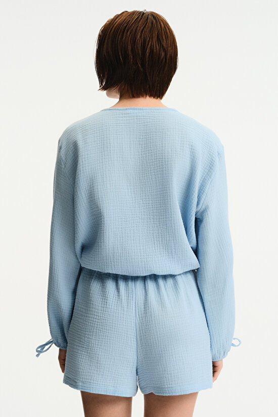 Pastel Blue Lessi Balloon Shirt - 2