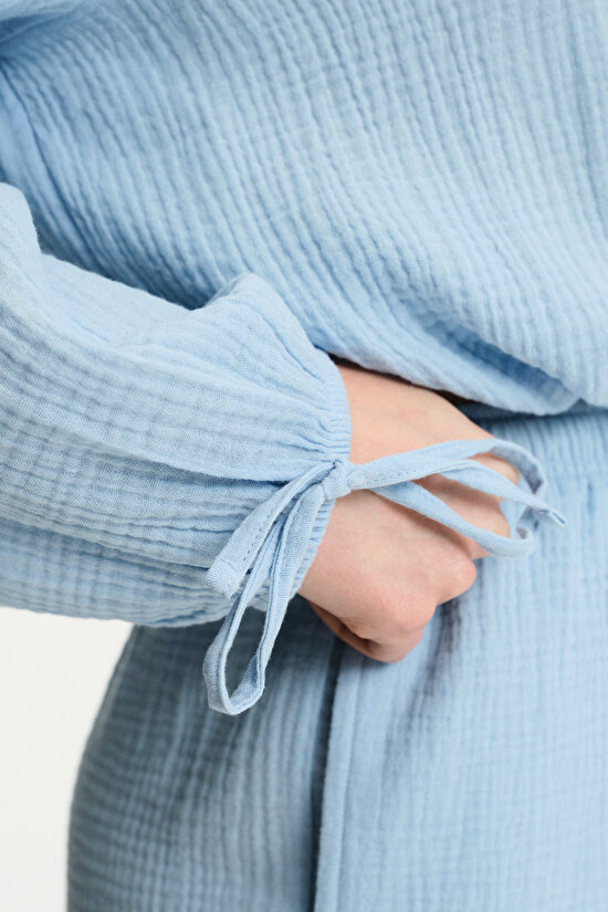 Pastel Blue Lessi Balloon Shirt - 3