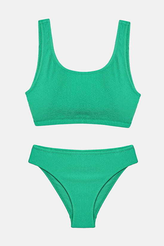 Genç Kız Greeny Basic Halter Bikini Takımı - 1